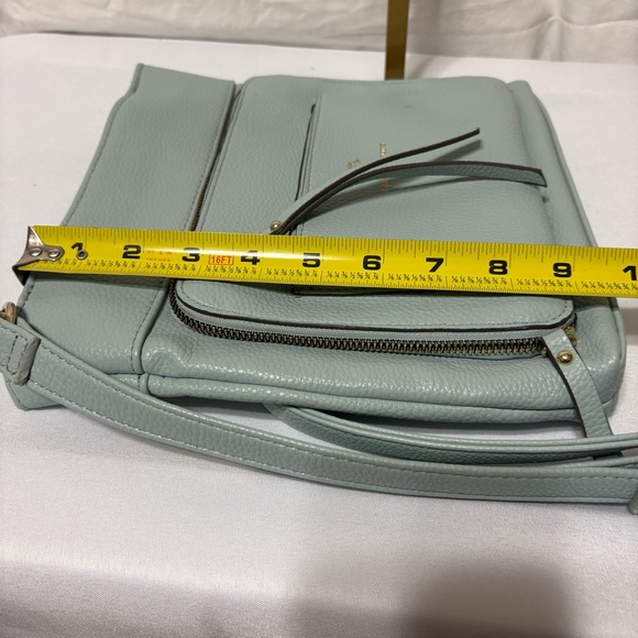Nanette Lepore Shelia solid crossbody bag in light blue or mint green. - Picture 10 of 12